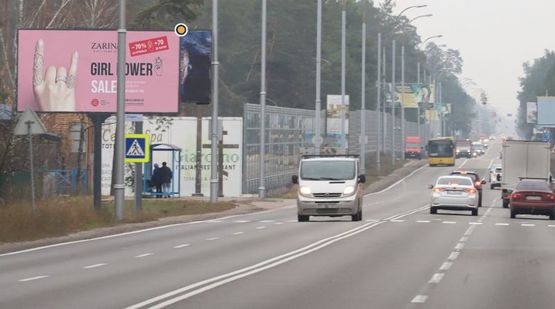 Фото рекламной плоскости по адресу Столичное шоссе, из Киева(слева), перед рестораном GIARDINO, перед поворотом на ул.Шевченка, перед остановкой (20 метров)