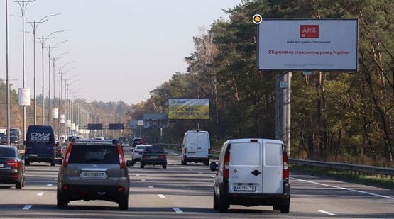 Фото рекламної площини за адресою Бориспольское шоссе, 20км 500м, 49-50 столб на разделителе, щит 3, из Киева