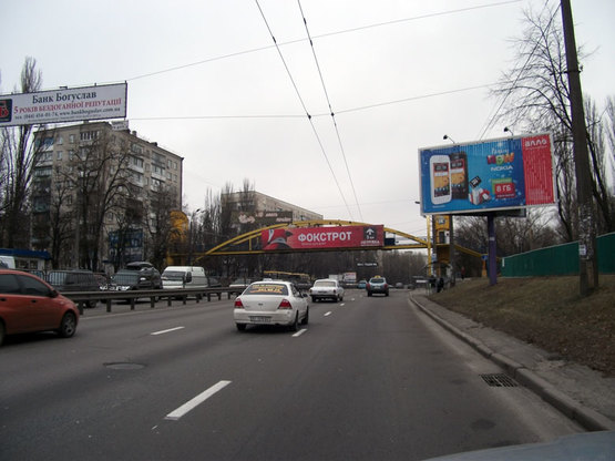 Фото рекламной плоскости по адресу ул.О.Телиги,ст.м.Дорогожичи направление на Петровку