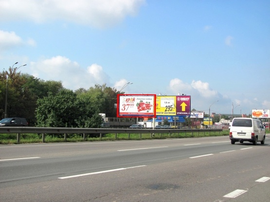 Фото рекламной плоскости по адресу Кольцевая дорога, напротив супермаркета Край (на разделительной полосе, автосалон Great Wall, автосалон "Subaru", в направлении) просп. Победы