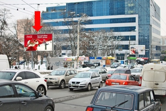 Фото рекламной плоскости по адресу Вадима Гетьмана ул. (бывшая Индустриальная ул.) - Победы пр-кт, в сторону Индустриального моста