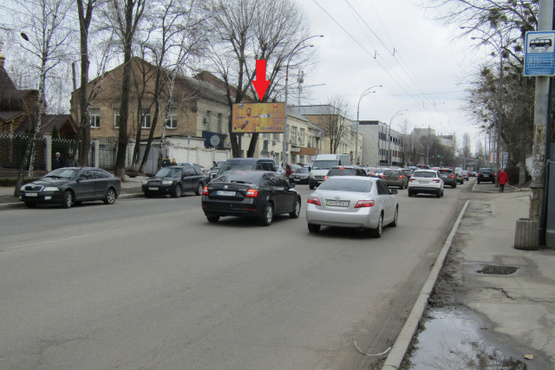 Фото рекламної площини за адресою Максимовича М. ул. (Трутенко Онуфрия ул.), 10 (ЖК "4 Сезона", К-маркет), в направ. Амурской пл., ст.м. Васильковская