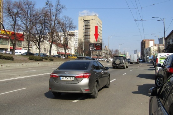 Фото рекламної площини за адресою Голосеевский просп. (40-летия Октября просп.), 58a , ст. м. Голосеевская, гостиница "Мир", парк Голосеевский, в направл. Краснозвездного просп.
