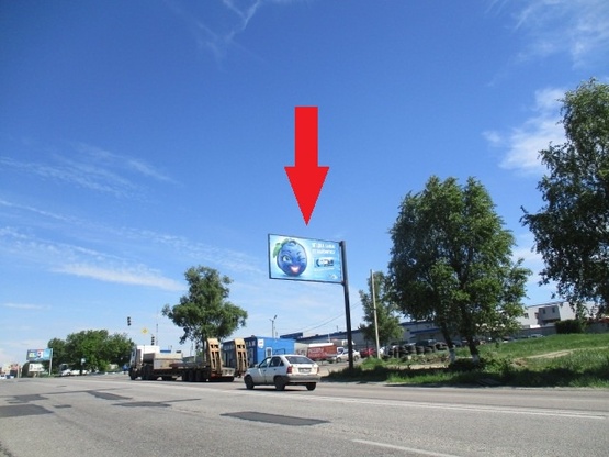 Фото рекламної площини за адресою Гагарина просп., напротив №352, (гипермаркет "Эпицентр", "Безлюдовский мясокомбинат", АЗС "БРОМ"), въезд в город, к аэропорту