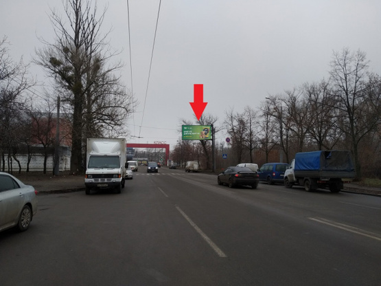 Фото рекламной плоскости по адресу ул.Мира-просп.Московский (СМ "Восторг", Харьковская городская больница №18), направл. в центр