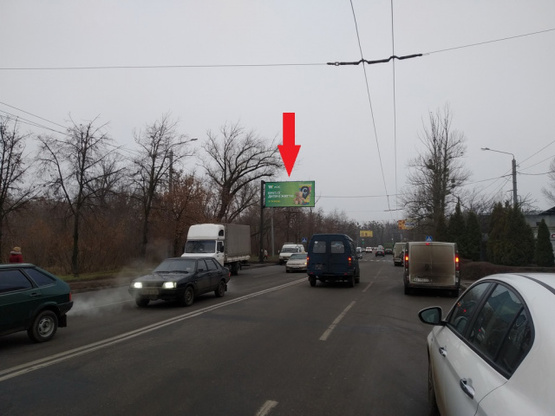 Фото рекламной плоскости по адресу ул.Мира-просп.Московский (СМ "Восторг", Харьковская городская больница №18), направл. из центра, к ул. Роганская