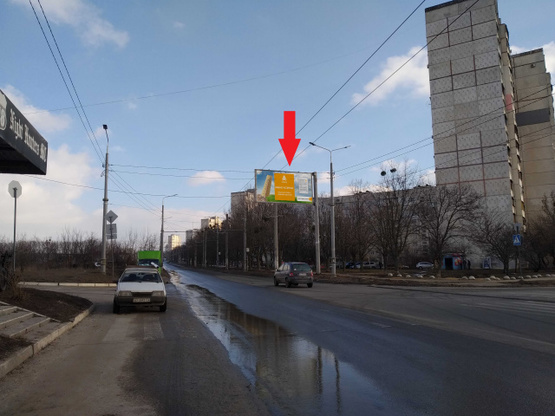 Фото рекламной плоскости по адресу ул. Ужвий Наталии,60 (Супермаркет "АТБ", Кондитерская "Крендель"), направл. к ул.Л.Сердюка