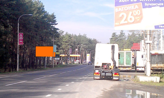 Фото рекламної площини за адресою ул. Шевченка, км 25+300 м (слева), направление из Киева