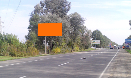 Фото рекламной плоскости по адресу ул. Новое шоссе, км 30+450 (слева), направление в Киев