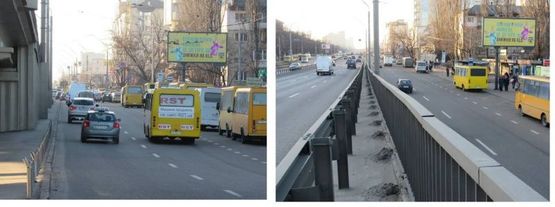 Фото рекламной плоскости по адресу Победы пр , 88 м. Нивки съезд с Щербаковского из центра