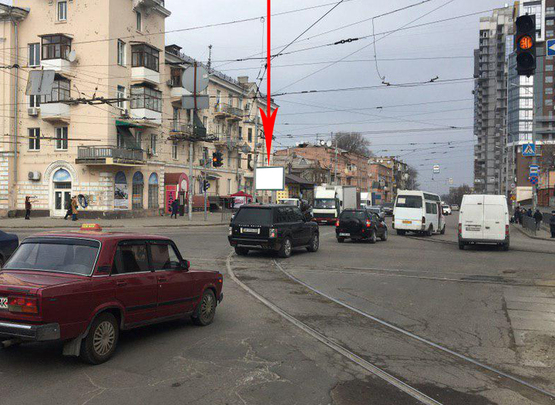 Фото рекламної площини за адресою t012B,вул. Шмідта - просп. Пушкіна, біля світлофору