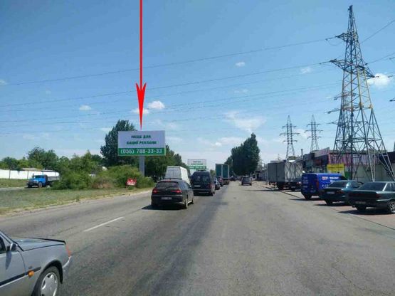 Фото рекламної площини за адресою t023A2,Донецьке шосе, розподільча смуга, в районі буд. №124, рух у бік ви'їзду з міста