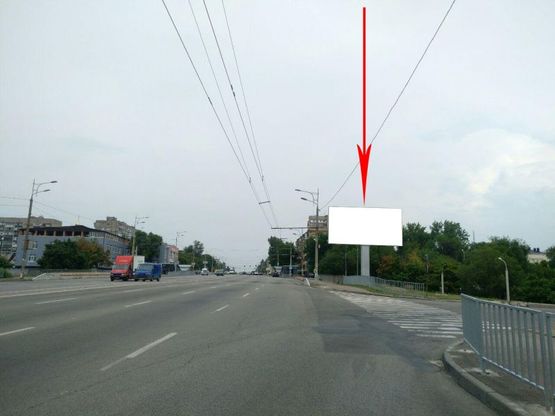 Фото рекламної площини за адресою t123A,просп. Слобожанський біля віадука, авторозв'язка з вул. Каштановою, рух у бік вул. Калинова