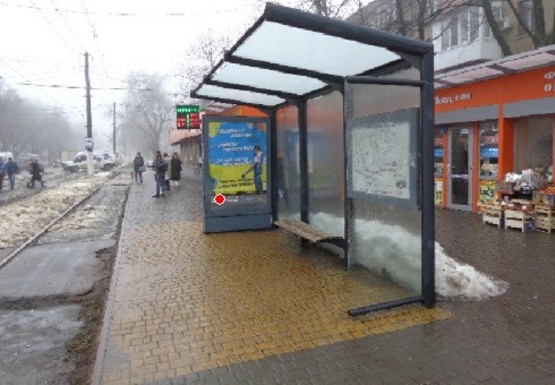 Фото рекламной плоскости по адресу 6-я ст.Б.Фонтана (в город) А остановка