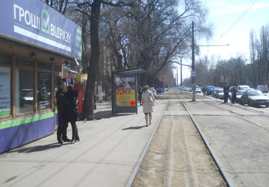 Фото рекламной плоскости по адресу 6-я ст.Б.Фонтана (в город) В остановка