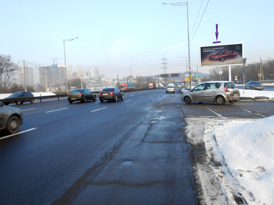 Фото рекламной плоскости по адресу Столичне шосе, 200 м в’їзд на Південний міст, навпроти АЗС ТНК, напр. в центр