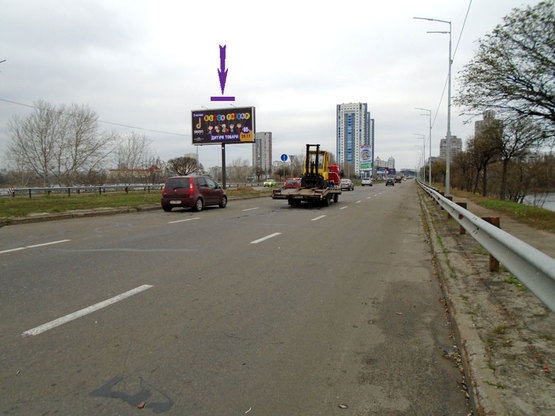 Фото рекламной плоскости по адресу пр. Оболонський   у напрямку  Вишгорода