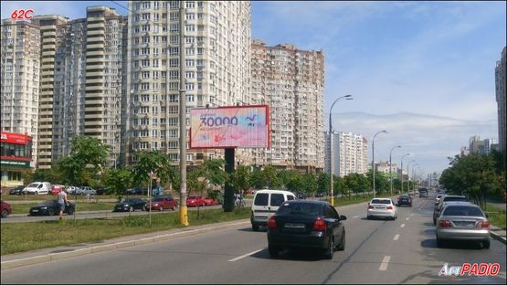 Фото рекламної площини за адресою Анны Ахматовой, разделитель, от ТРЦ "River Mall"