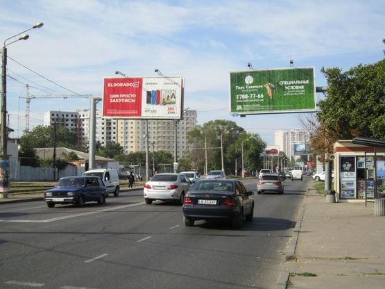 Фото рекламної площини за адресою 5 ст. Люстдорфской дор. - ул. Китобойная 110 (в город левый призма)