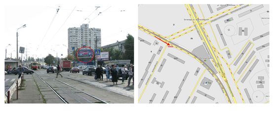 Фото рекламной плоскости по адресу Миропільська вул., 23/16 + вул. Юності