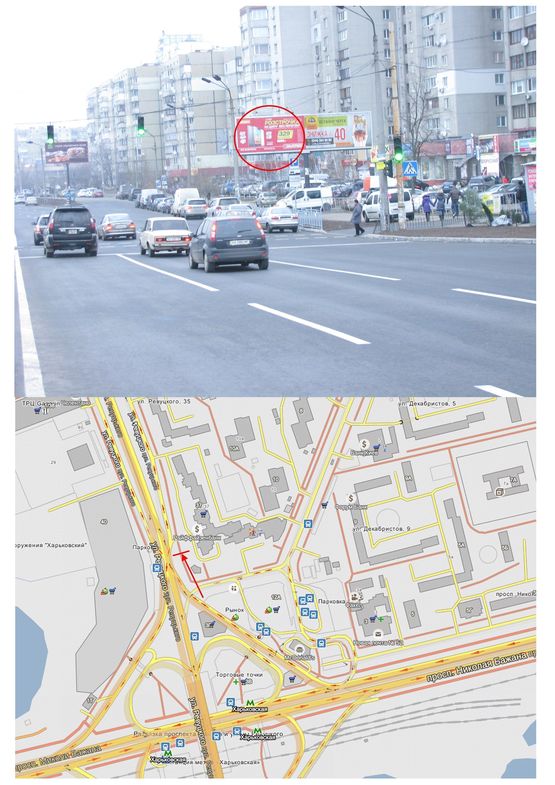 Фото рекламної площини за адресою Ревуцького вул. (Декабристів вул., 12/37) ліва