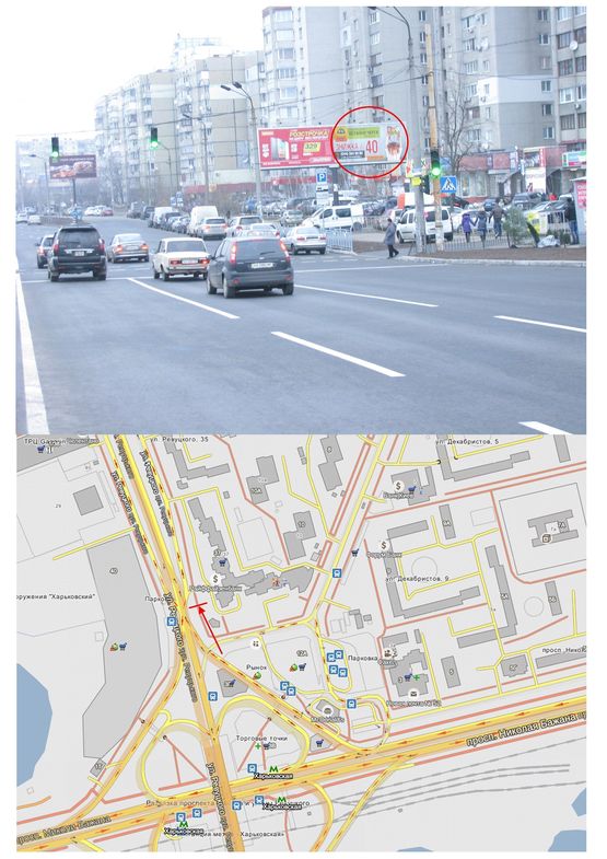 Фото рекламної площини за адресою Ревуцького вул. (Декабристів вул., 12/37) права