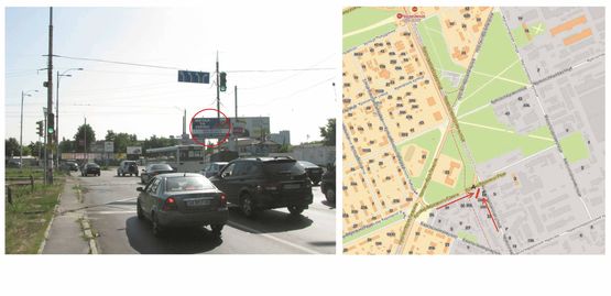 Фото рекламної площини за адресою Верховної Ради бул. + Червоногвардійська вул., 22-А,  ліва