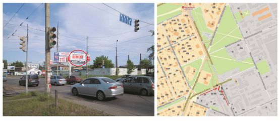 Фото рекламної площини за адресою Верховної Ради бул. + Червоногвардійська вул., 22-А,  права