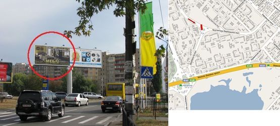Фото рекламной плоскости по адресу Вербицького вул., 18 +  Декабристів вул., ліва навпроти супермаркету "Велика Кишеня"