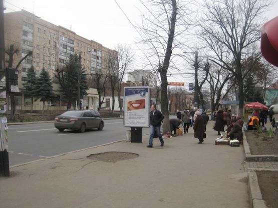 Фото рекламної площини за адресою ул. Бердичевская (Рынок Довженко, остановка, маркет Квартал)