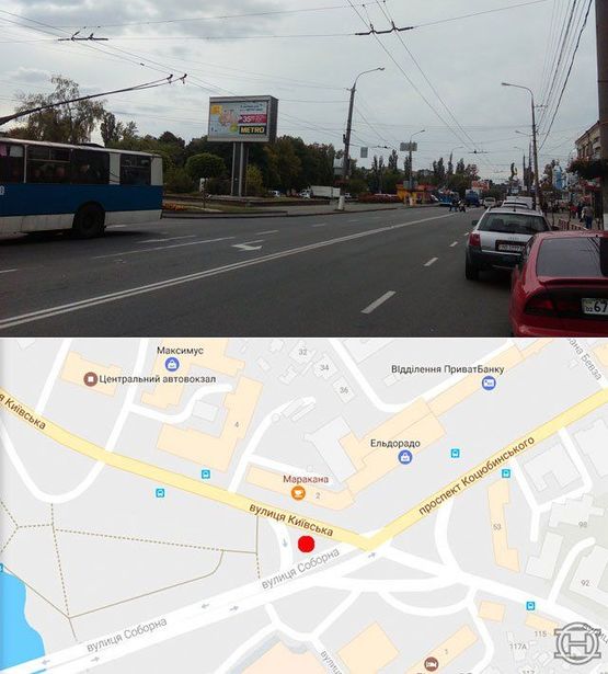 Фото рекламної площини за адресою площадь героев Чернобыля-ул.Соборная