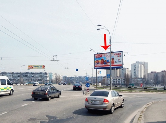 Фото рекламної площини за адресою Луговая ул., Богатырская ул., от ТЦ Караван к Оболонскому пр-ту
