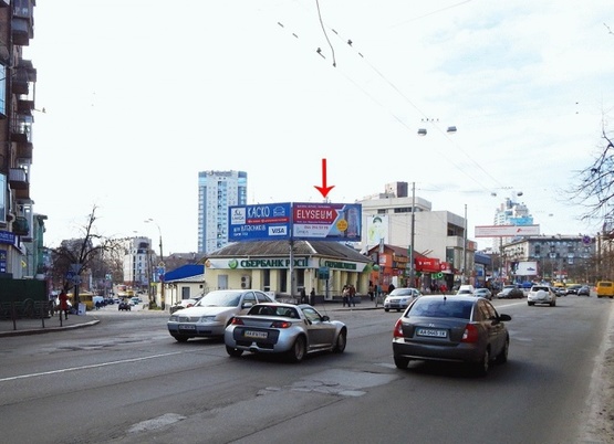 Фото рекламної площини за адресою Артема ул., поворот на ул.Дегтяревскую, правый, из центра