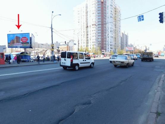 Фото рекламной плоскости по адресу Харьковское шоссе 154, возле ул.Тростянецкой, к Ленинградской пл.