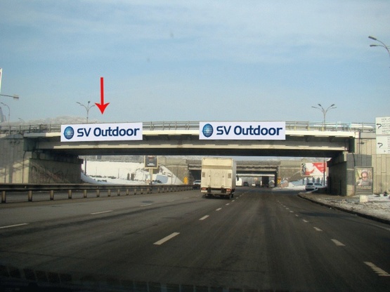 Фото рекламної площини за адресою Путепровод Б на пересечении Дружбы Народов  бул. и Надднепрянского шоссе (со стороны ст.м. Выдубичи) в напр-тцентру, слева