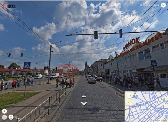 Фото рекламной плоскости по адресу Городоцкая К 10 (Привокзальний ринок №1) в центр