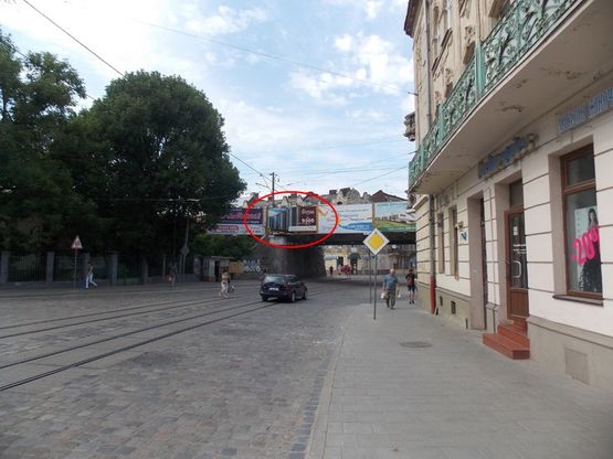 Фото рекламной плоскости по адресу Замарстинівська (міст) з центру, лівий 1