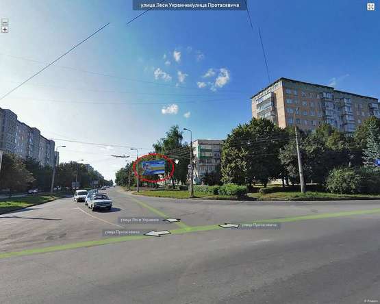 Фото рекламної площини за адресою Протасевича - Л. Українки