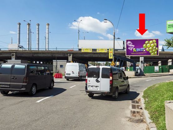 Фото рекламной плоскости по адресу Комарова пр., 38А / Гавела бул. (бывш. Лепсе бул.), рынок "Отрадный", в сторону Юры ул.