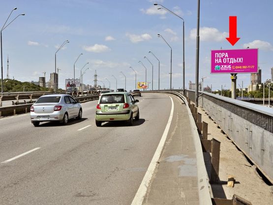 Фото рекламной плоскости по адресу Промышленная ул., мост Южный , в центр