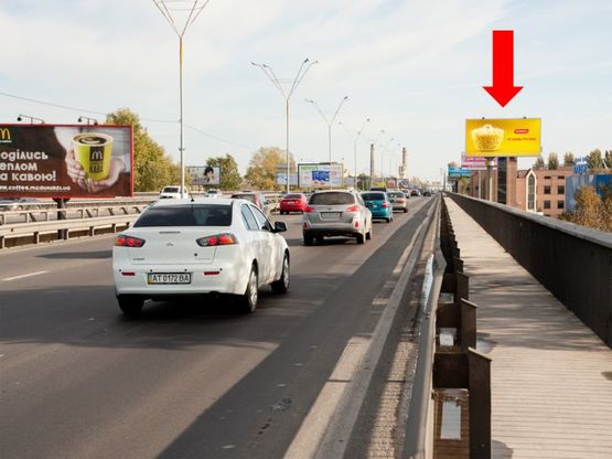 Фото рекламної площини за адресою Промышленная ул., мост Южный , в сторону ст. м. "Славутич"