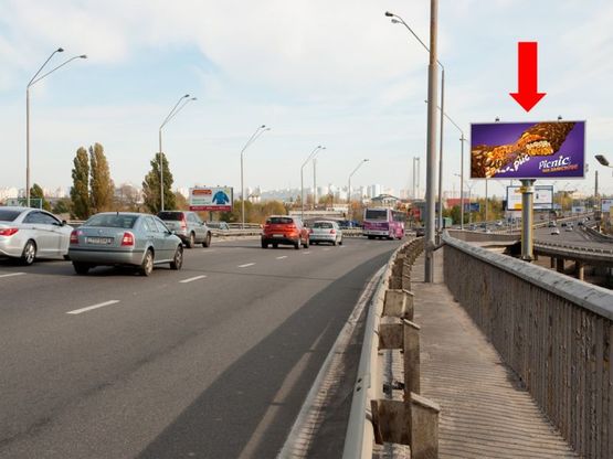 Фото рекламної площини за адресою Промышленная ул., мост Южный , в сторону ст. м. "Славутич"
