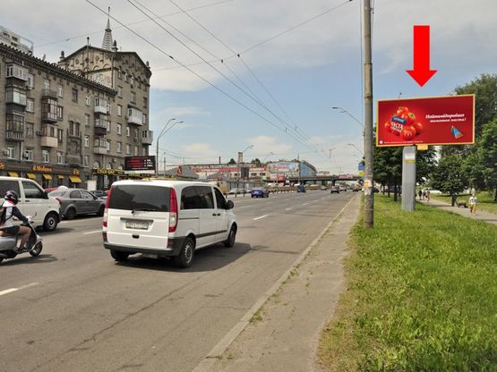 Фото рекламной плоскости по адресу Победы пр., 44, возле киностудии им. Довженко, напротив супермаркетов "Эльдорадо", "Сильпо", в сторону ст. м. "Шулявская"