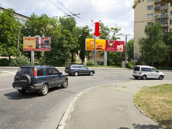 Фото рекламной плоскости по адресу Победы пр., 12, съезд с моста Воздухофлотского, левая