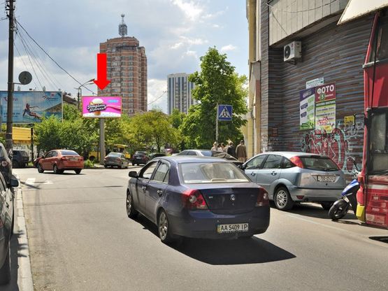 Фото рекламної площини за адресою Львовская пл., возле Дома Художника, в сторону Бульварно-Кудрявская ул. (бывш. Воровского ул.), Ярославов Вал ул.