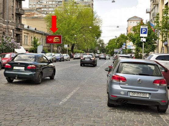 Фото рекламной плоскости по адресу Хмельницкого ул., 37А, в сторону Владимирская ул.
