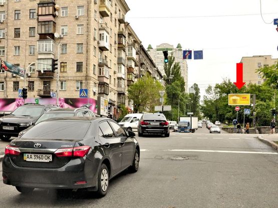 Фото рекламной плоскости по адресу Тверская ул. / Б. Васильковская ул., в центр