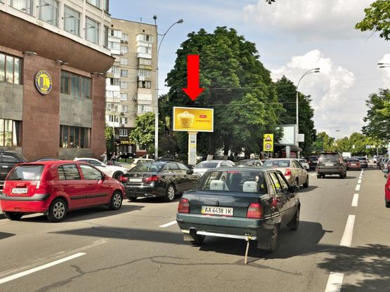 Фото рекламной плоскости по адресу Омеляновича-Павленка ул. (бывш. Суворова ул.), в сторону Славы пл.