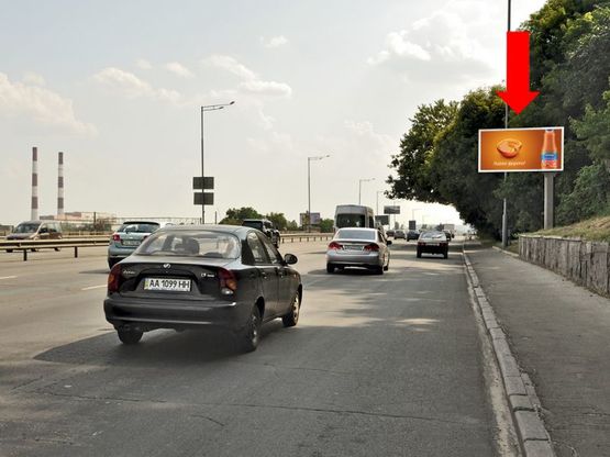 Фото рекламной плоскости по адресу Надднепрянское шоссе, 150м. до Железнодорожного шоссе , из центра