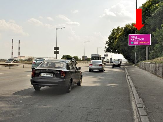 Фото рекламной плоскости по адресу Надднепрянское шоссе, 150м. до Железнодорожного шоссе , из центра